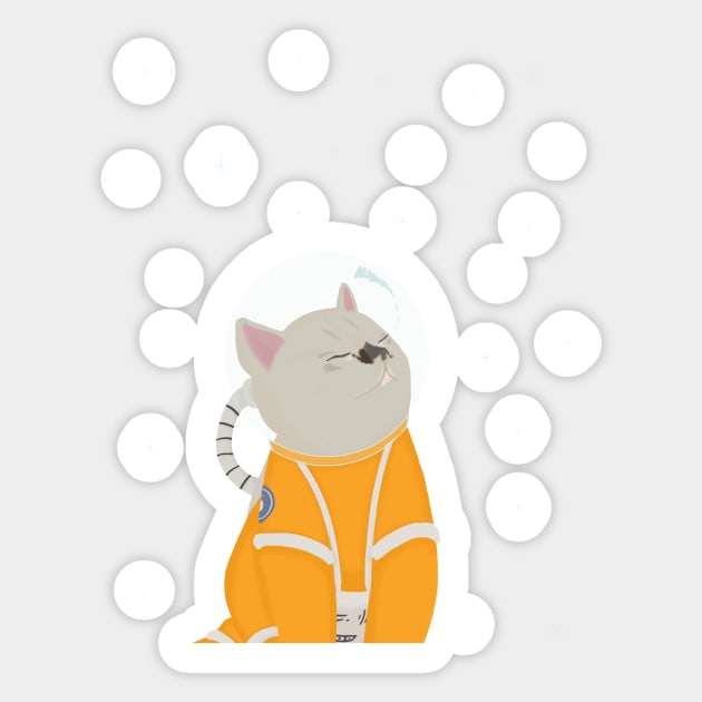 Space Cat Sticker by Momo_Cas99